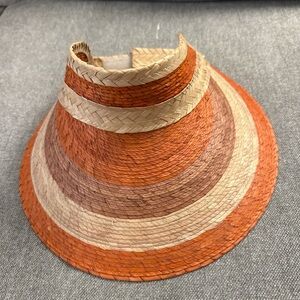 Stylish Orange and Brown Straw Sun Visor